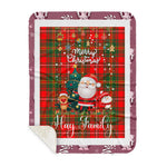 Personalized Gift Tartan Plaid Blanket Clan Hay Modern With Funny Santa Snowman Reindeer Merry Christmas Gift Sherpa Blanket, blue plaid sherpa blanket,blue tartan sherpa blanket,Buchan,buffalo plaid sherpa blanket,christmas sherpa blanket,Christmas Throw Blanket