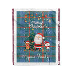 Personalized Gift Tartan Plaid Blanket Clan Agnew Ancient With Funny Santa Snowman Reindeer Merry Christmas Fleece Blanket, Home Living Room, Plaid Blanket, Tartan Blanket, Scottish Blanket, Buffalo fleece blanket, Christmas Blanket