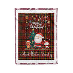 Personalized Gift Tartan Plaid Blanket Clan MacAlister of Skye With Funny Santa Snowman Reindeer Merry Christmas Fleece Blanket, Home Living Room, Plaid Blanket, Tartan Blanket, Scottish Blanket, Buffalo fleece blanket, Christmas Blanket