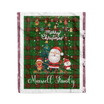 Personalized Gift Tartan Plaid Blanket Clan Maxwell Hunting With Funny Santa Snowman Reindeer Merry Christmas Fleece Blanket, Home Living Room, Plaid Blanket, Tartan Blanket, Scottish Blanket, Buffalo fleece blanket, Christmas Blanket