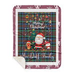 Personalized Gift Tartan Plaid Blanket Clan MacDuff Hunting Ancient With Funny Santa Snowman Reindeer Merry Christmas Gift Sherpa Blanket, blue plaid sherpa blanket,blue tartan sherpa blanket,Buchan,buffalo plaid sherpa blanket,christmas sherpa blanket,Christmas Throw Blanket