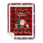 Personalized Gift Tartan Plaid Blanket Clan MacLeod Of Raasay With Funny Santa Snowman Reindeer Merry Christmas Gift Sherpa Blanket, blue plaid sherpa blanket,blue tartan sherpa blanket,Buchan,buffalo plaid sherpa blanket,christmas sherpa blanket,Christmas Throw Blanket