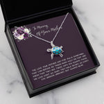 Daughter Necklace, Daughter loss of mom necklace gift, mother passing, loss of mother, sympathy In Memory Of Your Mother Day Sea Turtle Necklace