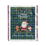 Personalized Gift Tartan Plaid Blanket Clan MacEwen Ancient With Funny Santa Snowman Reindeer Merry Christmas Fleece Blanket, Home Living Room, Plaid Blanket, Tartan Blanket, Scottish Blanket, Buffalo fleece blanket, Christmas Blanket