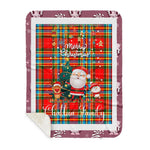 Personalized Gift Tartan Plaid Blanket Clan Chattan Modern With Funny Santa Snowman Reindeer Merry Christmas Gift Sherpa Blanket, blue plaid sherpa blanket,blue tartan sherpa blanket,Buchan,buffalo plaid sherpa blanket,christmas sherpa blanket,Christmas Throw Blanket