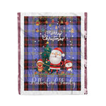 Personalized Gift Tartan Plaid Blanket Clan Rutherford With Funny Santa Snowman Reindeer Merry Christmas Fleece Blanket, Home Living Room, Plaid Blanket, Tartan Blanket, Scottish Blanket, Buffalo fleece blanket, Christmas Blanket
