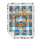 Personalized Gift Tartan Plaid Blanket Clan Stewart Muted Blue With Christmas Cookie Baking Crew Christmas Gift Sherpa Blanket, tartan sherpa blanket,buffalo plaid sherpa blanket,christmas sherpa blanket,Christmas Throw Blanket,green plaid sherpa blanket,green sherpa blanket