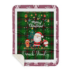 Personalized Gift Tartan Plaid Blanket Clan Orrock With Funny Santa Snowman Reindeer Merry Christmas Gift Sherpa Blanket, blue plaid sherpa blanket,blue tartan sherpa blanket,Buchan,buffalo plaid sherpa blanket,christmas sherpa blanket,Christmas Throw Blanket