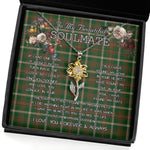 To My Beautiful Soulmate Sunflower Necklace In Your Eyes I Have Found My Home Clan Copeland Tartan Jewelry For Girlfriend, Tartan Sunflower Pendant Necklace, Scottish Tartan Jewelry, valentine necklace, necklace girlfriend, necklace for wife, cute necklaces for girlfriend, jewelry for girlfriend, to my soulmate necklace, to my future wife necklace