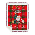 Personalized Gift Tartan Plaid Blanket Clan MacNab With Funny Santa Snowman Reindeer Merry Christmas Gift Sherpa Blanket, blue plaid sherpa blanket,blue tartan sherpa blanket,Buchan,buffalo plaid sherpa blanket,christmas sherpa blanket,Christmas Throw Blanket