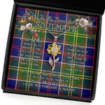 To My Beautiful Soulmate Sunflower Necklace In Your Eyes I Have Found My Home Clan Whitelaw Modern Tartan Jewelry For Girlfriend, Tartan Sunflower Pendant Necklace, Scottish Tartan Jewelry, valentine necklace, necklace girlfriend, necklace for wife, cute necklaces for girlfriend, jewelry for girlfriend, to my soulmate necklace, to my future wife necklace