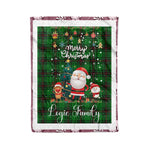 Personalized Gift Tartan Plaid Blanket Clan Logie With Funny Santa Snowman Reindeer Merry Christmas Fleece Blanket, Home Living Room, Plaid Blanket, Tartan Blanket, Scottish Blanket, Buffalo fleece blanket, Christmas Blanket