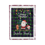Personalized Gift Tartan Plaid Blanket Clan Swinton With Funny Santa Snowman Reindeer Merry Christmas Fleece Blanket, Home Living Room, Plaid Blanket, Tartan Blanket, Scottish Blanket, Buffalo fleece blanket, Christmas Blanket