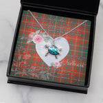 Sea Turtle Necklace Gift for My Beautiful Girlfriend Valentines Necklace Clan MacDougall Ancient Tartan Blue Turtle Necklace