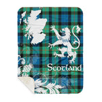 Sherpa Blanket - Tartan Blanket Thistle and Lion Scottish Clan Gunn Ancient Plaid Blanket, plaid sherpa blanket queen,purple sherpa blanket,queen sherpa blanket,queen size sherpa blanket,red sherpa blanket,scottish tartan blankets,sherpa blanket,sherpa christmas blanket