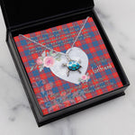 Sea Turtle Necklace Gift for My Beautiful Girlfriend Valentines Necklace Clan McKerrell Red Tartan Blue Turtle Necklace