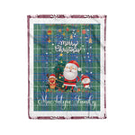 Personalized Gift Tartan Plaid Blanket Clan MacIntyre Hunting Ancient With Funny Santa Snowman Reindeer Merry Christmas Fleece Blanket, Home Living Room, Plaid Blanket, Tartan Blanket, Scottish Blanket, Buffalo fleece blanket, Christmas Blanket