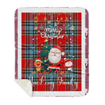 Personalized Gift Tartan Plaid Blanket Clan MacLeay With Funny Santa Snowman Reindeer Merry Christmas Gift Sherpa Blanket, blue plaid sherpa blanket,blue tartan sherpa blanket,Buchan,buffalo plaid sherpa blanket,christmas sherpa blanket,Christmas Throw Blanket