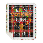 Personalized Gift Tartan Plaid Blanket Clan Norwegian With Christmas Cookie Baking Crew Christmas Gift Sherpa Blanket, tartan sherpa blanket,buffalo plaid sherpa blanket,christmas sherpa blanket,Christmas Throw Blanket,green plaid sherpa blanket,green sherpa blanket