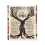 Scotstee Shop - Personalized Gift Letter To My Wife Love Quote For Wife Retro Ànd Vintage Gift Rose Fleece Blanket
