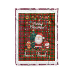 Personalized Gift Tartan Plaid Blanket Clan Innes Modern With Funny Santa Snowman Reindeer Merry Christmas Fleece Blanket, Home Living Room, Plaid Blanket, Tartan Blanket, Scottish Blanket, Buffalo fleece blanket, Christmas Blanket