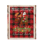 Personalized Gift Plaid Tartan Blanket Clan Aikenhead With Moose Lover Xmas Gift Santa Riding Christmas Fleece Blanket
