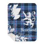 Sherpa Blanket - Tartan Blanket Thistle and Lion Scottish Clan MacKay Blue Plaid Blanket, plaid sherpa blanket queen,purple sherpa blanket,queen sherpa blanket,queen size sherpa blanket,red sherpa blanket,scottish tartan blankets,sherpa blanket,sherpa christmas blanket
