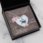 Sea Turtle Necklace Gift for My Beautiful Girlfriend Valentines Necklace Clan Bethune Tartan Blue Turtle Necklace
