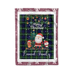 Personalized Gift Tartan Plaid Blanket Clan Lamont With Funny Santa Snowman Reindeer Merry Christmas Fleece Blanket, Home Living Room, Plaid Blanket, Tartan Blanket, Scottish Blanket, Buffalo fleece blanket, Christmas Blanket