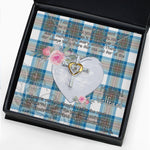 Gift For My Beautiful Girlfriend Necklace Valentine Necklace Clan Stewart Muted Blue Tartan Cross Dancing Necklace Scottish Tartan Jewelry