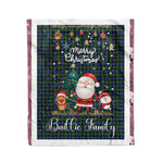 Personalized Gift Tartan Plaid Blanket Clan Baillie Hunting With Funny Santa Snowman Reindeer Merry Christmas Fleece Blanket, Home Living Room, Plaid Blanket, Tartan Blanket, Scottish Blanket, Buffalo fleece blanket, Christmas Blanket