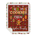 Personalized Gift Tartan Plaid Blanket Clan Lumsden of Kintore With Christmas Cookie Baking Crew Christmas Gift Sherpa Blanket, tartan sherpa blanket,buffalo plaid sherpa blanket,christmas sherpa blanket,Christmas Throw Blanket,green plaid sherpa blanket,green sherpa blanket