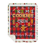 Personalized Gift Tartan Plaid Blanket Clan Robertson With Christmas Cookie Baking Crew Christmas Gift Sherpa Blanket, tartan sherpa blanket,buffalo plaid sherpa blanket,christmas sherpa blanket,Christmas Throw Blanket,green plaid sherpa blanket,green sherpa blanket