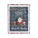 Personalized Gift Tartan Plaid Blanket Clan Boswell With Funny Santa Snowman Reindeer Merry Christmas Fleece Blanket, Home Living Room, Plaid Blanket, Tartan Blanket, Scottish Blanket, Buffalo fleece blanket, Christmas Blanket