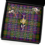 To My Beautiful Soulmate Sunflower Necklace In Your Eyes I Have Found My Home Clan Donaldson Tartan Jewelry For Girlfriend, Tartan Sunflower Pendant Necklace, Scottish Tartan Jewelry, valentine necklace, necklace girlfriend, necklace for wife, cute necklaces for girlfriend, jewelry for girlfriend, to my soulmate necklace, to my future wife necklace