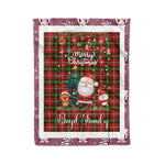 Personalized Gift Tartan Plaid Blanket Clan Boyd With Funny Santa Snowman Reindeer Merry Christmas Fleece Blanket, Home Living Room, Plaid Blanket, Tartan Blanket, Scottish Blanket, Buffalo fleece blanket, Christmas Blanket