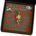 To My Beautiful Soulmate Sunflower Necklace In Your Eyes I Have Found My Home Clan Cheyne Tartan Jewelry For Girlfriend, Tartan Sunflower Pendant Necklace, Scottish Tartan Jewelry, valentine necklace, necklace girlfriend, necklace for wife, cute necklaces for girlfriend, jewelry for girlfriend, to my soulmate necklace, to my future wife necklace
