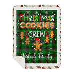 Personalized Gift Tartan Plaid Blanket Clan Kinloch With Christmas Cookie Baking Crew Christmas Gift Sherpa Blanket, tartan sherpa blanket,buffalo plaid sherpa blanket,christmas sherpa blanket,Christmas Throw Blanket,green plaid sherpa blanket,green sherpa blanket
