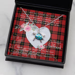 Sea Turtle Necklace Gift for My Beautiful Girlfriend Valentines Necklace Clan Aikenhead Tartan Blue Turtle Necklace