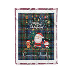 Personalized Gift Tartan Plaid Blanket Clan Cameron of Erracht Ancient With Funny Santa Snowman Reindeer Merry Christmas Fleece Blanket, Home Living Room, Plaid Blanket, Tartan Blanket, Scottish Blanket, Buffalo fleece blanket, Christmas Blanket