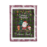 Personalized Gift Tartan Plaid Blanket Clan Cochrane Hunting With Funny Santa Snowman Reindeer Merry Christmas Fleece Blanket, Home Living Room, Plaid Blanket, Tartan Blanket, Scottish Blanket, Buffalo fleece blanket, Christmas Blanket