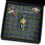 To My Beautiful Soulmate Sunflower Necklace In Your Eyes I Have Found My Home Clan Gunn Modern Tartan Jewelry For Girlfriend, Tartan Sunflower Pendant Necklace, Scottish Tartan Jewelry, valentine necklace, necklace girlfriend, necklace for wife, cute necklaces for girlfriend, jewelry for girlfriend, to my soulmate necklace, to my future wife necklace