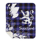 Sherpa Blanket - Tartan Blanket Thistle and Lion Scottish Clan Dunlop Plaid Blanket, plaid sherpa blanket queen,purple sherpa blanket,queen sherpa blanket,queen size sherpa blanket,red sherpa blanket,scottish tartan blankets,sherpa blanket,sherpa christmas blanket