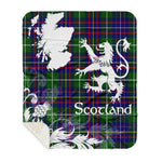 Sherpa Blanket - Tartan Blanket Thistle and Lion Scottish Clan Inglis Plaid Blanket, plaid sherpa blanket queen,purple sherpa blanket,queen sherpa blanket,queen size sherpa blanket,red sherpa blanket,scottish tartan blankets,sherpa blanket,sherpa christmas blanket