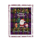 Personalized Gift Tartan Plaid Blanket Clan Donaldson With Funny Santa Snowman Reindeer Merry Christmas Fleece Blanket, Home Living Room, Plaid Blanket, Tartan Blanket, Scottish Blanket, Buffalo fleece blanket, Christmas Blanket