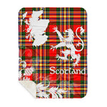 Sherpa Blanket - Tartan Blanket Thistle and Lion Scottish Clan MacGill Plaid Blanket, plaid sherpa blanket queen,purple sherpa blanket,queen sherpa blanket,queen size sherpa blanket,red sherpa blanket,scottish tartan blankets,sherpa blanket,sherpa christmas blanket