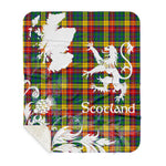 Sherpa Blanket - Tartan Blanket Thistle and Lion Scottish Clan Buchanan Plaid Blanket, plaid sherpa blanket queen,purple sherpa blanket,queen sherpa blanket,queen size sherpa blanket,red sherpa blanket,scottish tartan blankets,sherpa blanket,sherpa christmas blanket