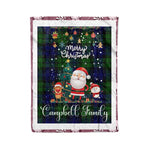 Personalized Gift Tartan Plaid Blanket Clan Campbell With Funny Santa Snowman Reindeer Merry Christmas Fleece Blanket, Home Living Room, Plaid Blanket, Tartan Blanket, Scottish Blanket, Buffalo fleece blanket, Christmas Blanket