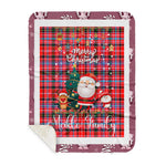 Personalized Gift Tartan Plaid Blanket Clan Meikle With Funny Santa Snowman Reindeer Merry Christmas Gift Sherpa Blanket, blue plaid sherpa blanket,blue tartan sherpa blanket,Buchan,buffalo plaid sherpa blanket,christmas sherpa blanket,Christmas Throw Blanket