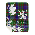 Sherpa Blanket - Tartan Blanket Thistle and Lion Scottish Clan Adam Hunting Plaid Blanket, plaid sherpa blanket queen,purple sherpa blanket,queen sherpa blanket,queen size sherpa blanket,red sherpa blanket,scottish tartan blankets,sherpa blanket,sherpa christmas blanket